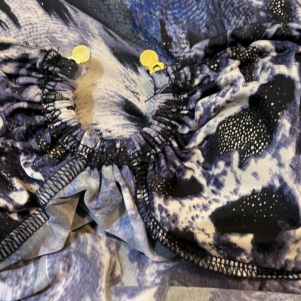 Navy Creme Black & Gold Strapless Leopard Top - Picture 8 of 9